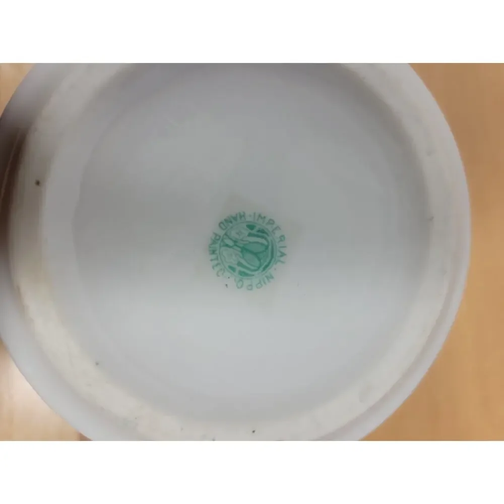 Vintage Nippon Japan Hand Painted Creamer and Sugar with Lid Roses Floral Flower